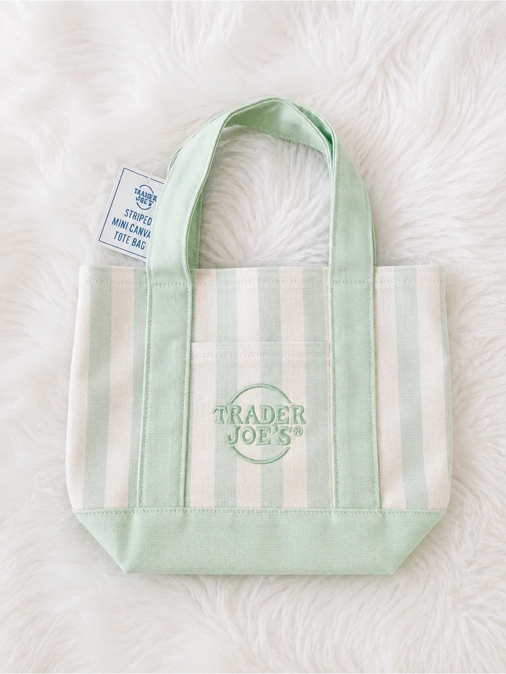 Trader Joe’s Mini Striped Tote Bags -New - Picture 4 of 5